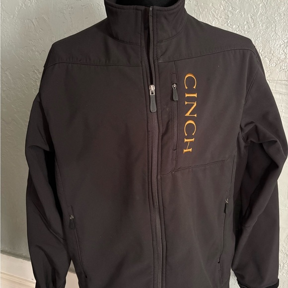 Cinch Other - Cinch Men's Black Jacket with Gold Logo Vertical Chest Embroidery